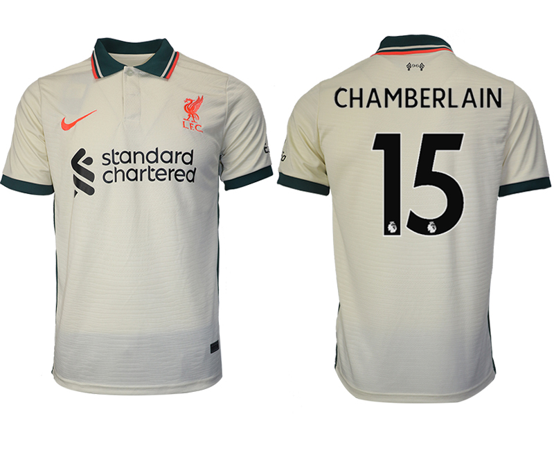 Men 2021-2022 Club Liverpool away aaa version cream #15 Soccer Jersey->liverpool jersey->Soccer Club Jersey